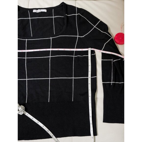 Black Grid Pattern Thin Sweater 🐈‍⬛ CLEO - Picture 6 of 6